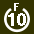 White 10 in white circle with F above.svg