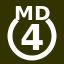 File:White 4 in white circle with MD above.svg