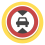 a black car inside of a "maximum height" street sign (black triangles both at the top and bottom pointing to each other inside of a red circle) on a yellow background