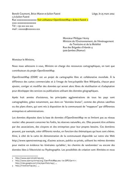 File:Demande libération données openstreetmap ministre henry région  wallonne.pdf - OpenStreetMap Wiki