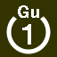 File:White 1 in white circle with Gu above.svg