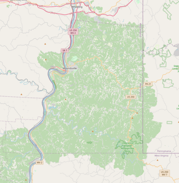 File:Marshall Co WV and its surroundings in OSM on March 13 2021.png