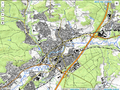 Topografische Karte mit Hillshading, Wäldern, markanten Objekten OpenTopoMap