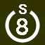 File:White 8 in white circle with S above.svg