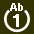 White 1 in white circle with Ab above.svg