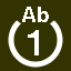 File:White 1 in white circle with Ab above.svg