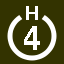 File:White 4 in white circle with H above.svg