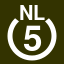File:White 5 in white circle with NL above.svg