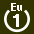 White 1 in white circle with Eu above.svg
