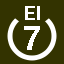 File:White 7 in white circle with El above.svg