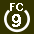 White 9 in white circle with FC above.svg