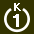 White 1 in white circle with K above.svg