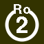 File:White 2 in white circle with Ro above.svg