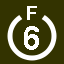 File:White 6 in white circle with F above.svg