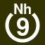 File:White 9 in white circle with Nh above.svg