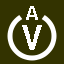 File:White V in white circle with A above.svg