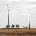 60 kV line using mostly wooden poles but also steel poles whenever there is a slight turn.