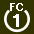 White 1 in white circle with FC above.svg