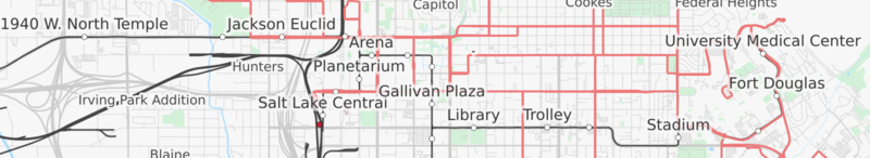 Incomplete transit map of Salt Lake City, UT