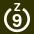 White 9 in white circle with Z above.svg