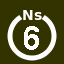 File:White 6 in white circle with Ns above.svg