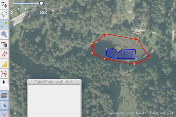 Draw contours of surrounding wetland, do not tag