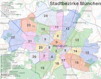 Stadtbezirke München Karte | Karte