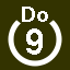 File:White 9 in white circle with Do above.svg