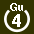 White 4 in white circle with Gu above.svg