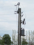 Pole mounted transformer Uldum, Denmark