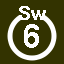 File:White 6 in white circle with Sw above.svg