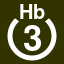 File:White 3 in white circle with Hb above.svg