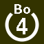 File:White 4 in white circle with Bo above.svg