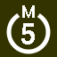 File:White 5 in white circle with M above.svg