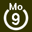 File:White 9 in white circle with Mo above.svg