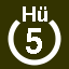 File:White 5 in white circle with Hü above.svg