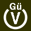 File:White V in white circle with Guuml above.svg