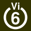 File:White 6 in white circle with Vi above.svg