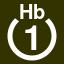 File:White 1 in white circle with Hb above.svg