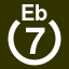 File:White 7 in white circle with Eb above.svg