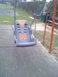 playground=swing sitting_disability=yes Swing seat for inclusive play - allows a user with poor balance or posture to be seated on the swing