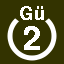 File:White 2 in white circle with Gü above.svg