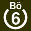 File:White 6 in white circle with Bouml above.svg