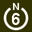 File:White 6 in white circle with N above.svg