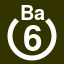 File:White 6 in white circle with Ba above.svg