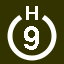 File:White 9 in white circle with H above.svg