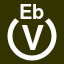 File:White V in white circle with Eb above.svg