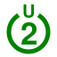 File:Green 2 in green circle with U above.svg