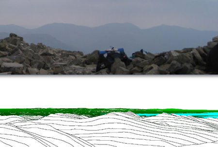 Looking towards "The Old Man of Coniston" - photo vs panorama