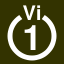 File:White 1 in white circle with Vi above.svg